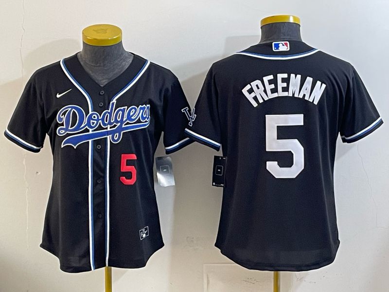 Youth Nike 2026 Los Angeles Dodgers #5 Freeman Black Game MLB Jersey 04